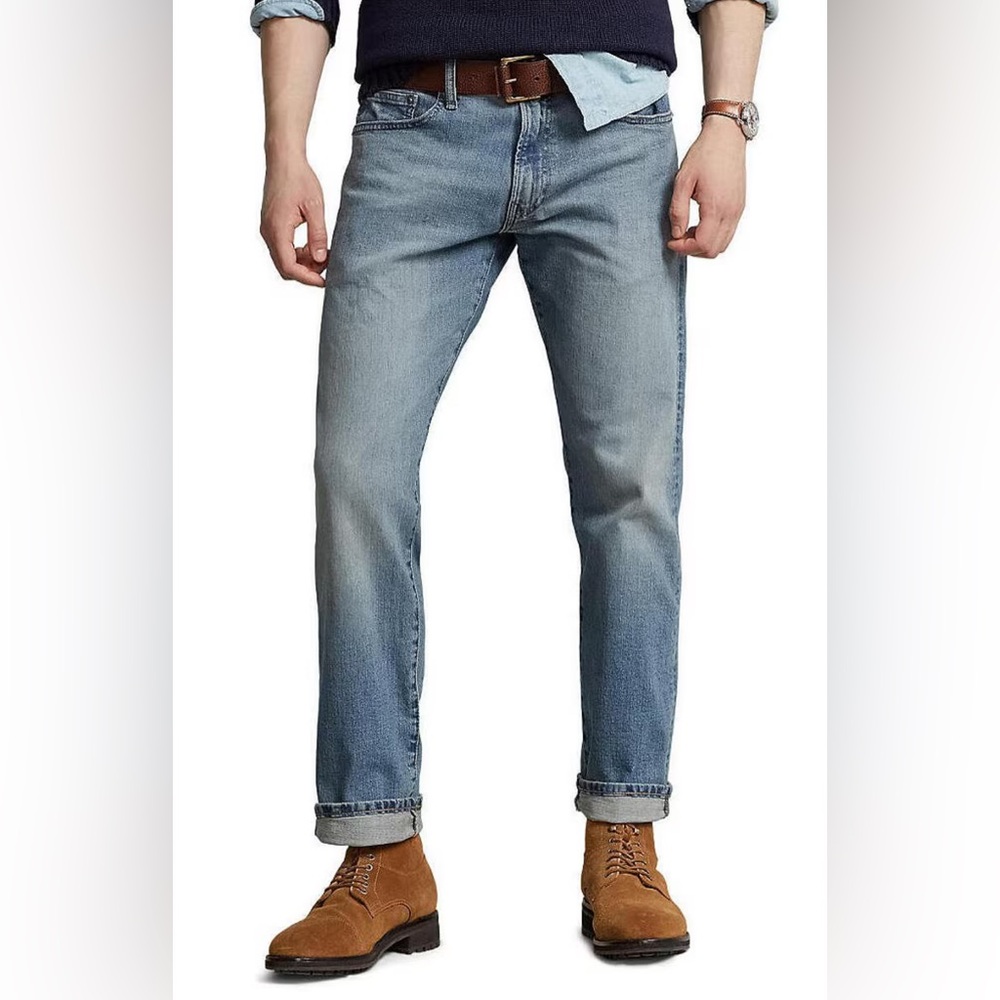 Polo Ralph Lauren Men’s Hampton Relaxed Straight-Fit Stretch Denim Jeans 35 x 30